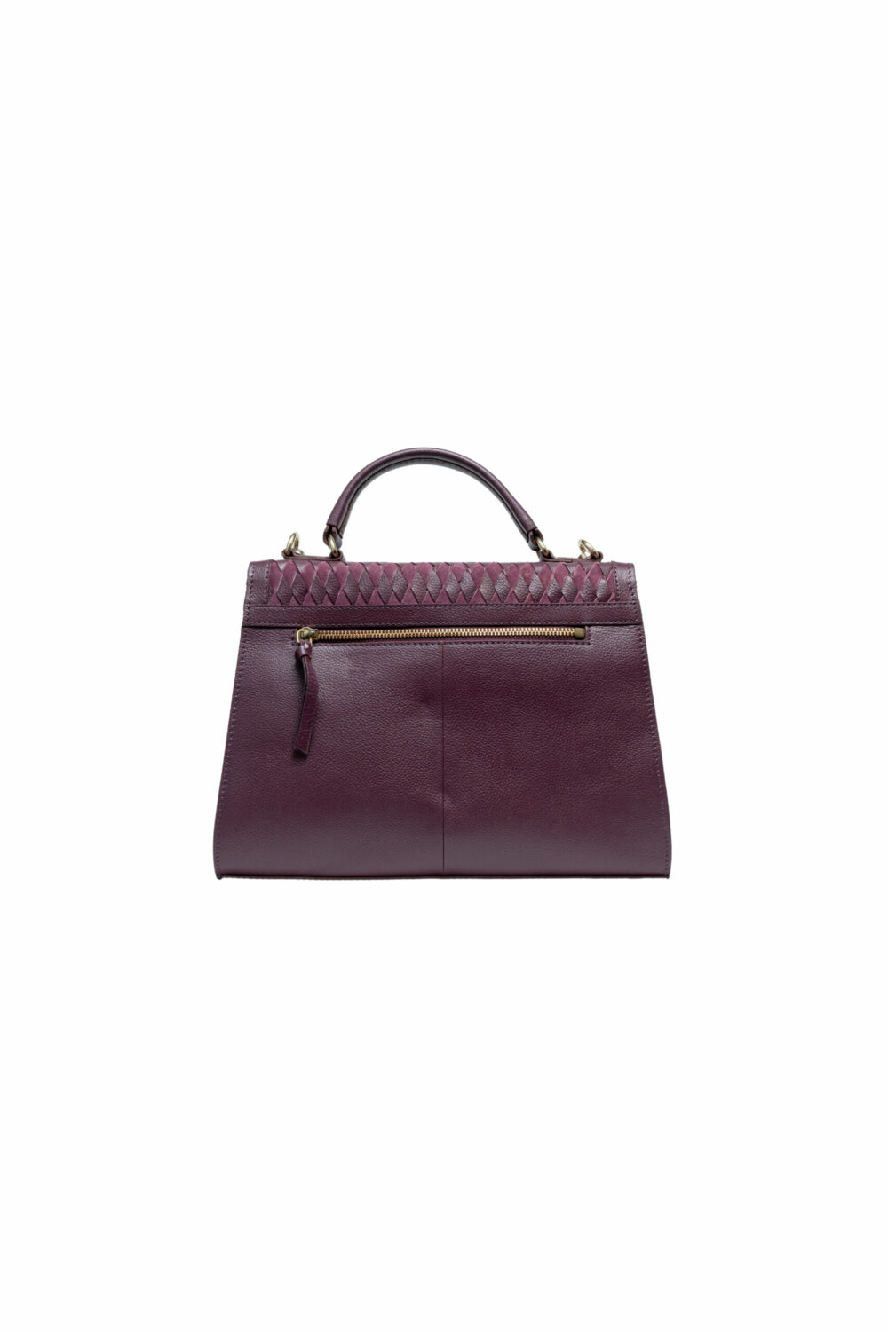 Maroon Shoulder Bag with Double Lock - Image 4