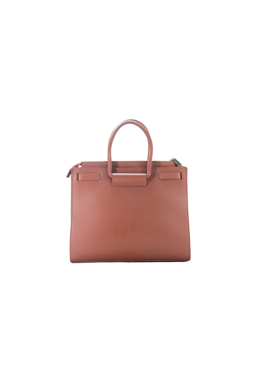 Brown Structured Tote Bag - Image 2