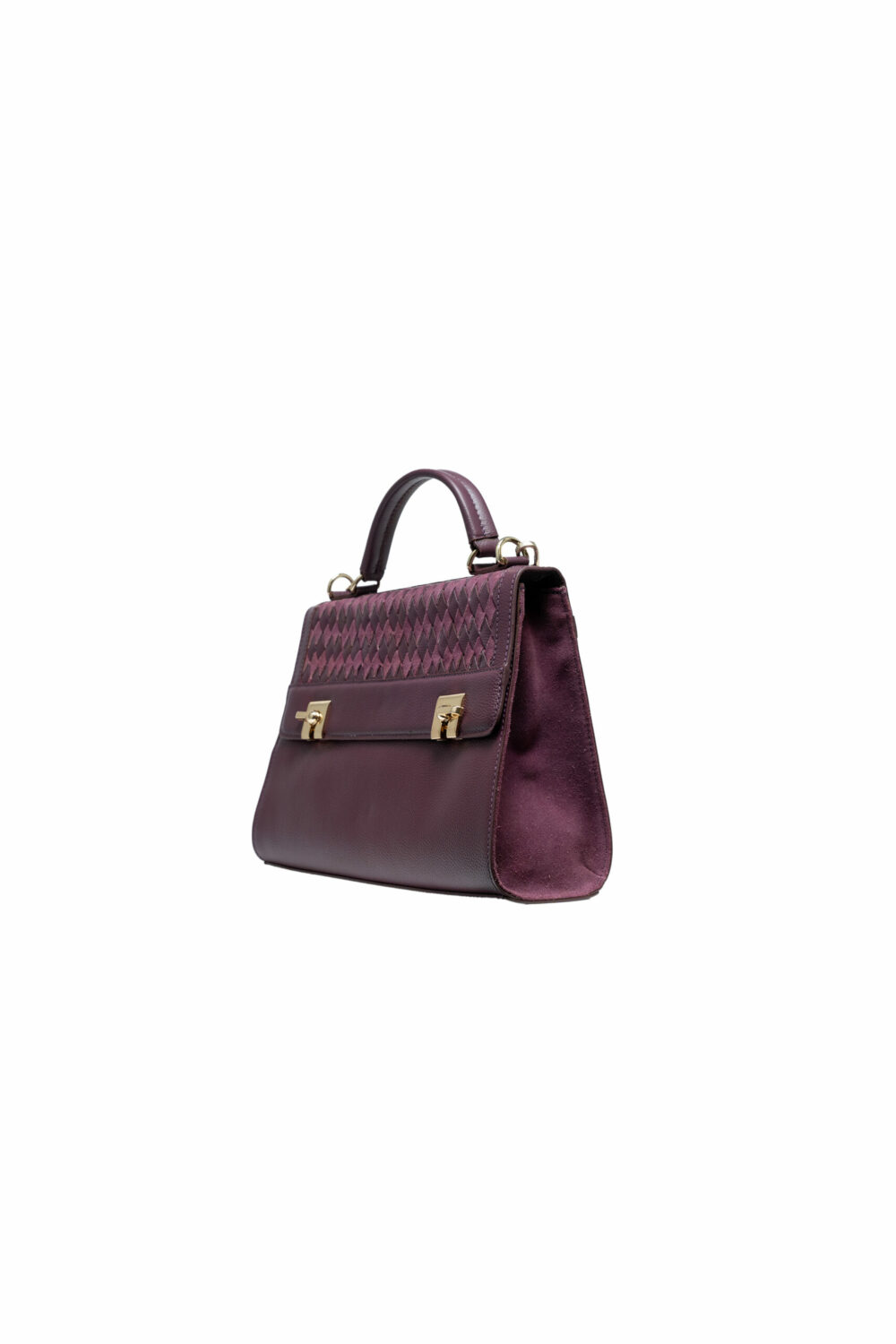 Maroon Shoulder Bag with Double Lock - Image 2