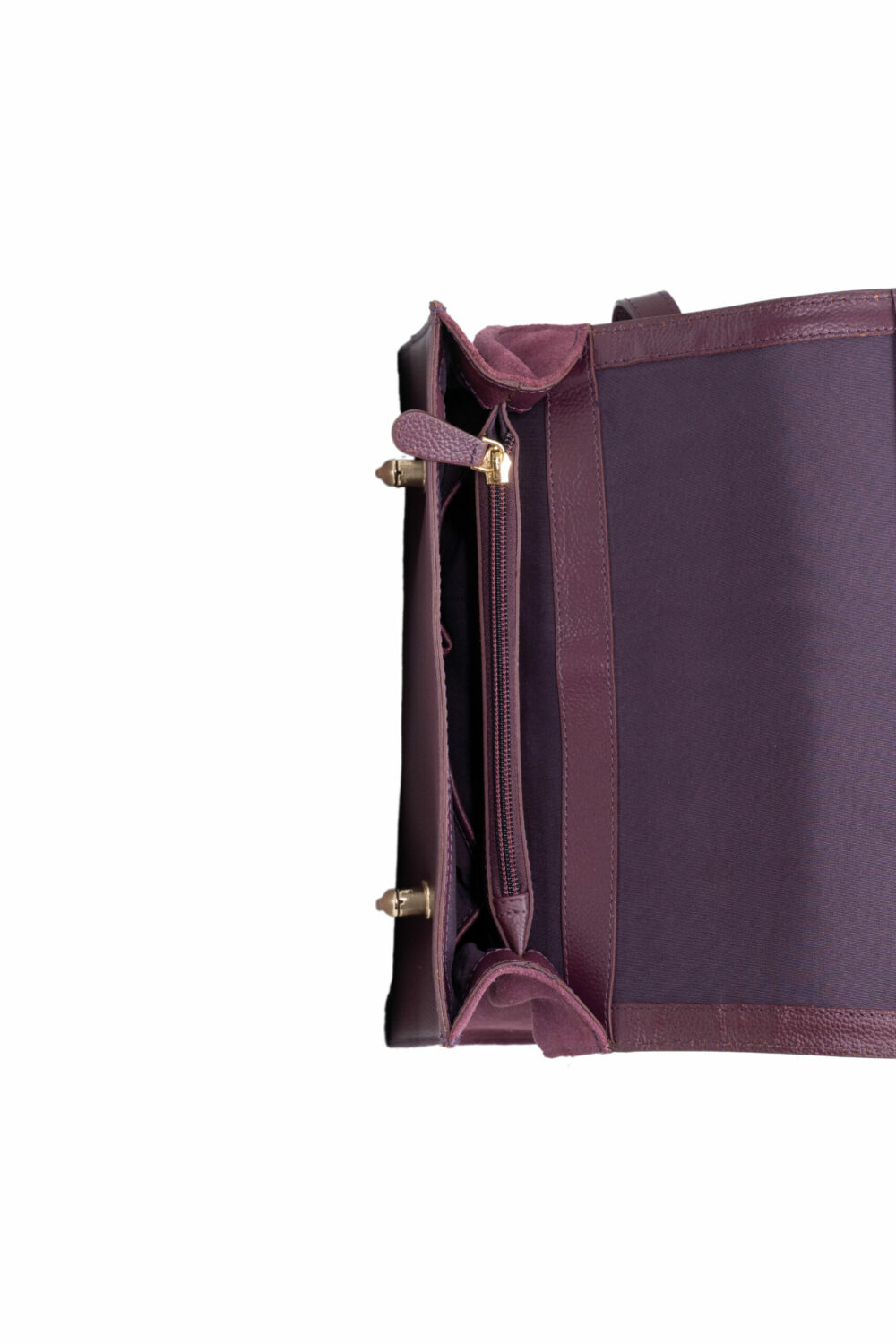 Maroon Shoulder Bag with Double Lock - Image 3