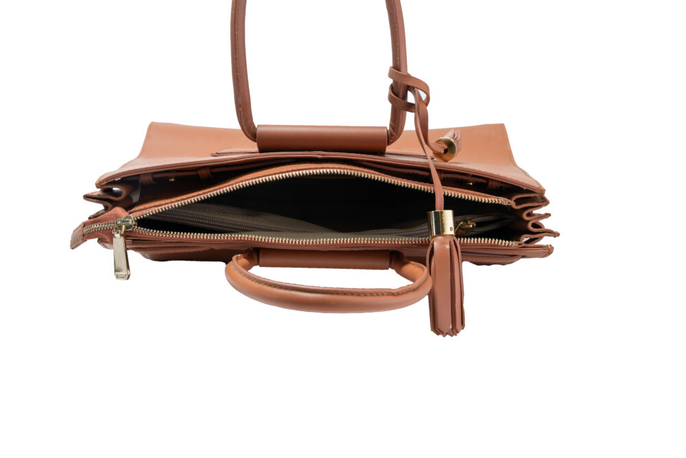 Brown Structured Tote Bag - Image 5