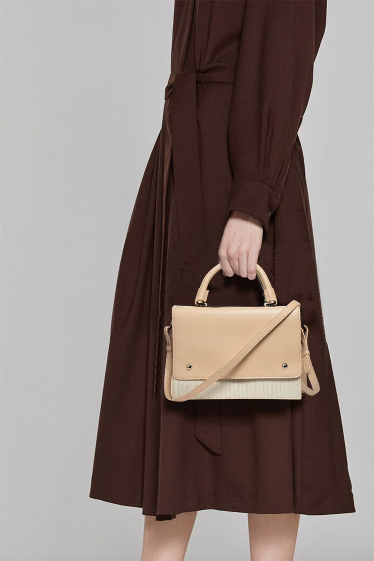 Tan and Cream Canonbury Satchel Bag