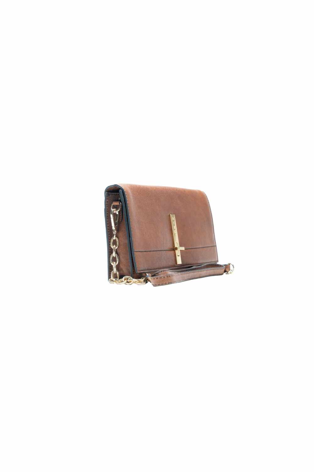 Brown Sling Bag with Twist Lock - Image 2