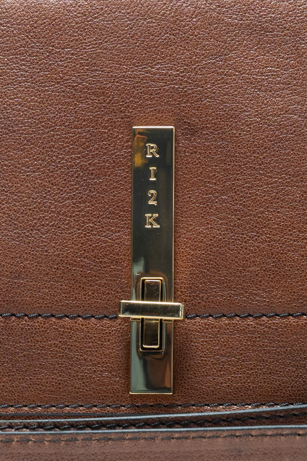 Brown Sling Bag with Twist Lock - Image 5