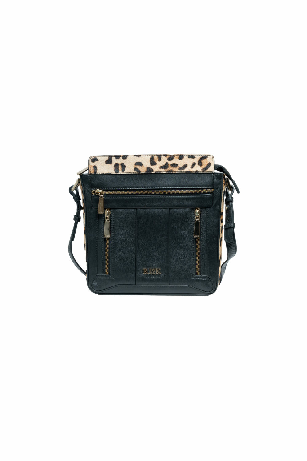 Black with Leopard Hair On Hunter Sling Bag - Image 2