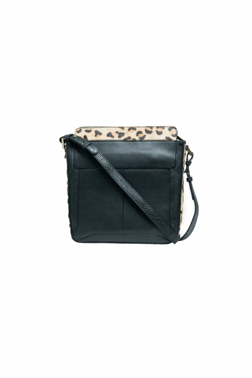 Black with Leopard Hair On Hunter Sling Bag - Image 3