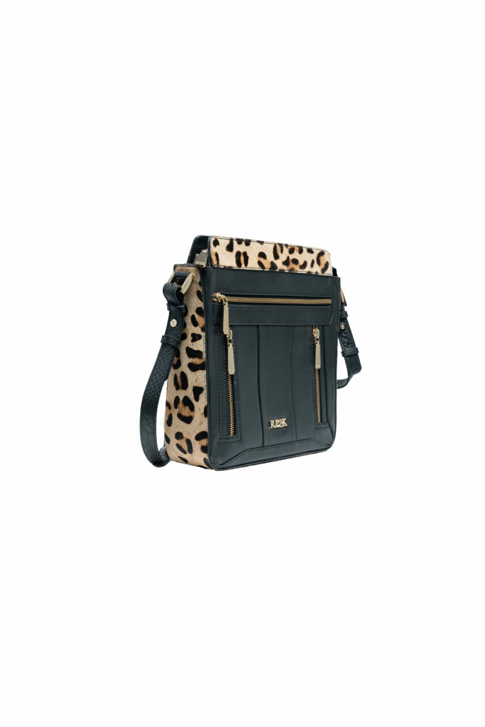 Black with Leopard Hair On Hunter Sling Bag - Image 4