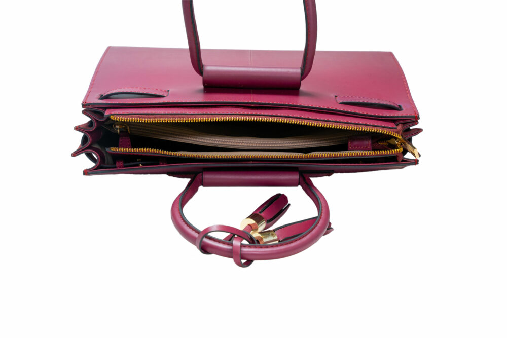 Maroon Structured Tote Bag - Image 4