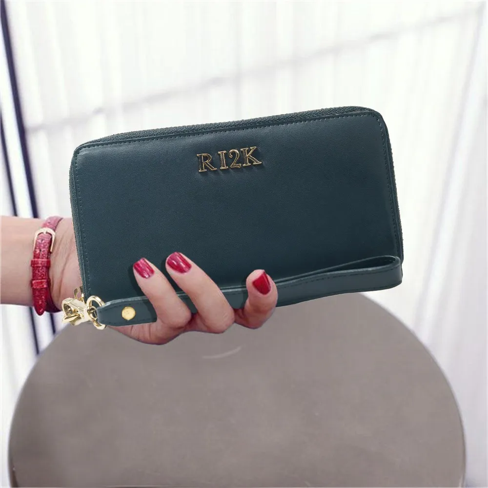 Black Wristlet Zip Around Purse