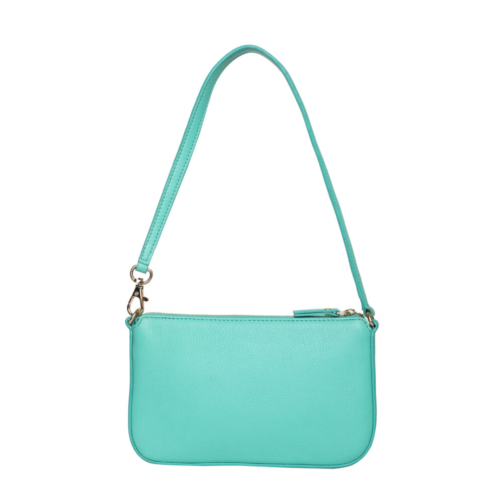 Classy Turquoise Small party leather Sling Bag - Image 2