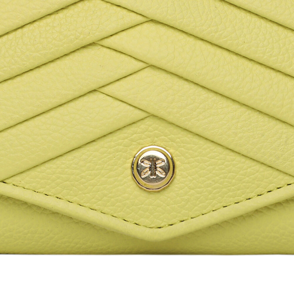 RI2K Women Genuine Lime green Pleated Leather Bi Fold Purse - Image 6