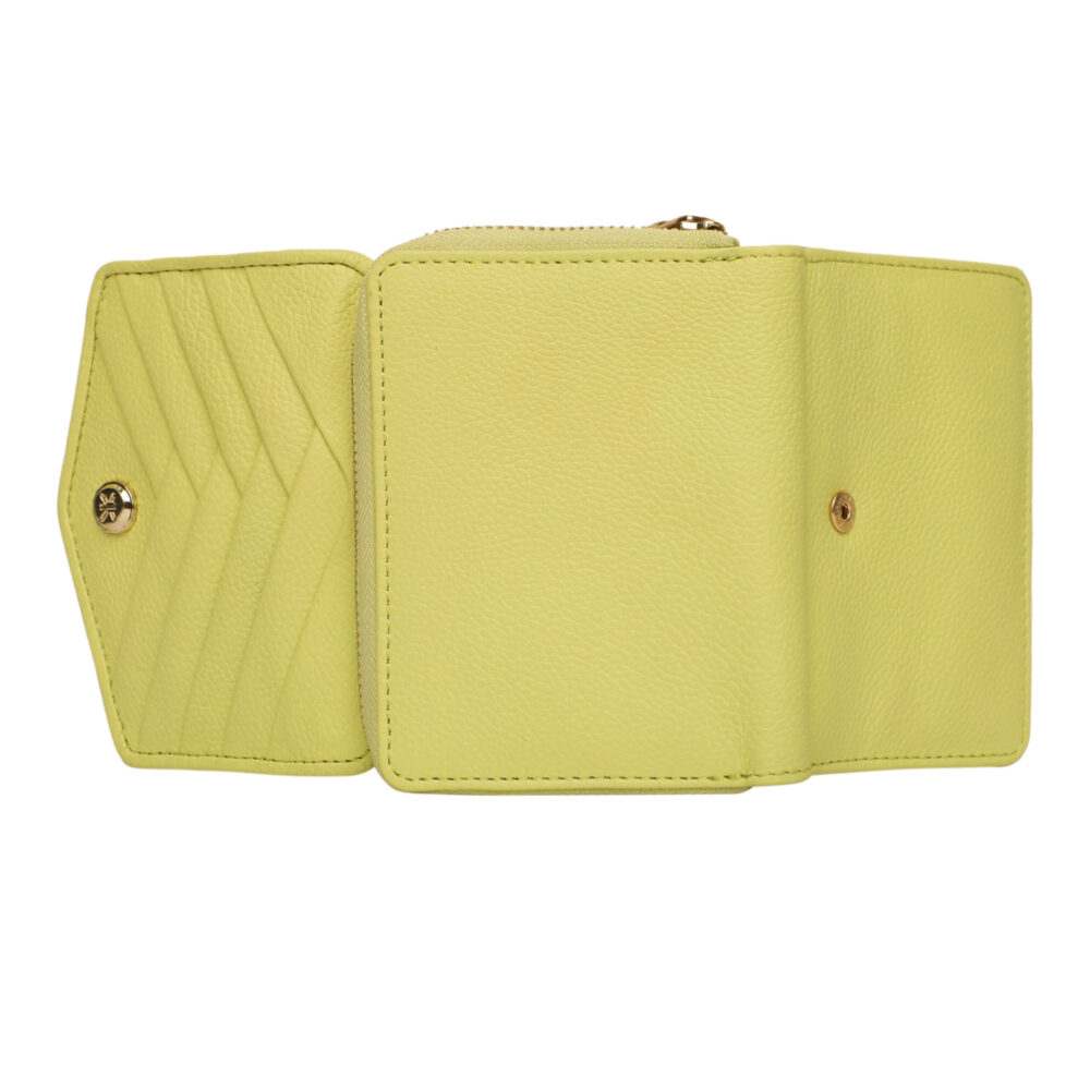 RI2K Women Genuine Lime green Pleated Leather Bi Fold Purse - Image 5