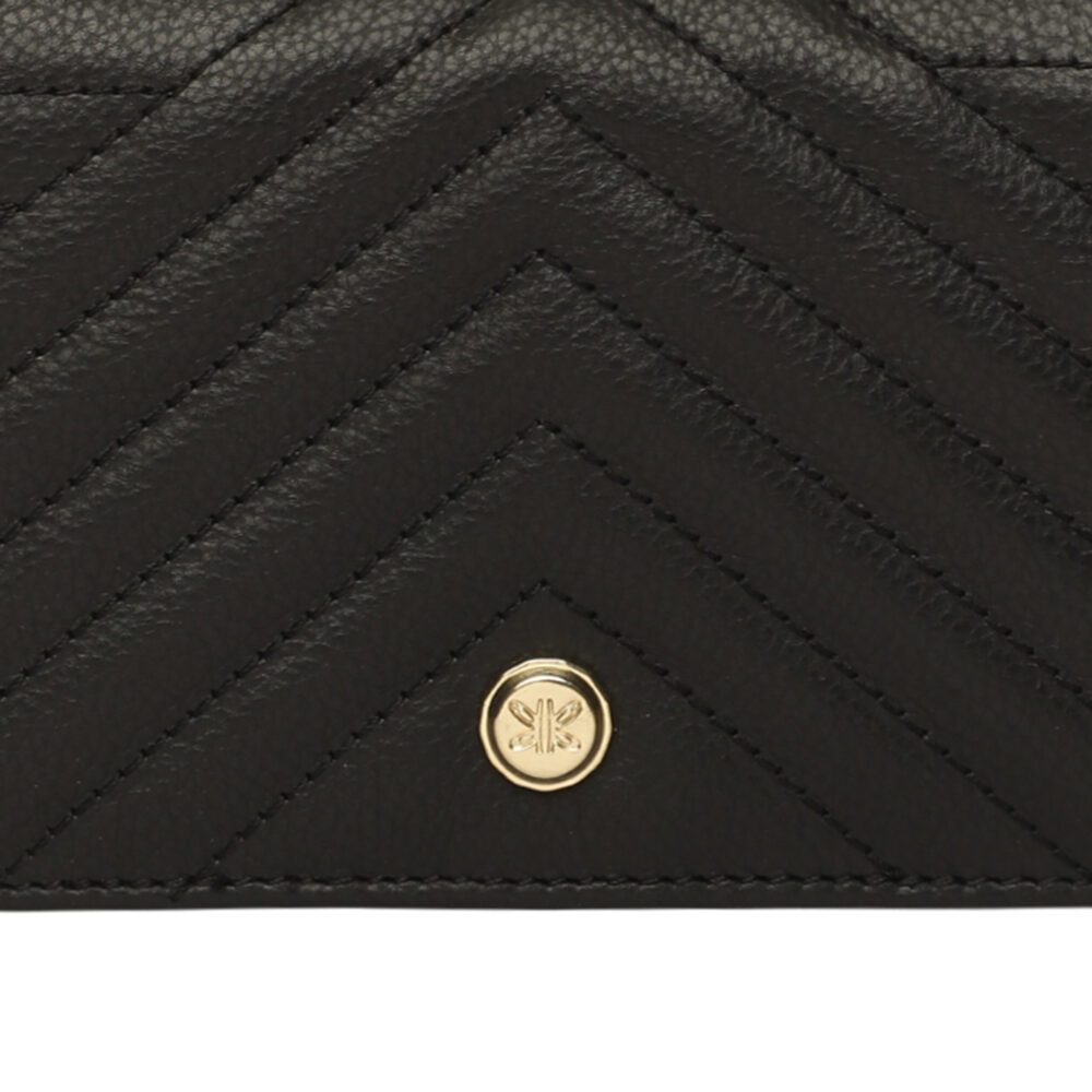 RI2K Genuine Leather Black Quilted Bi Fold Purse - Image 5