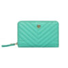 RI2K Genuine Leather Turquoise Quilted Bi Fold Purse