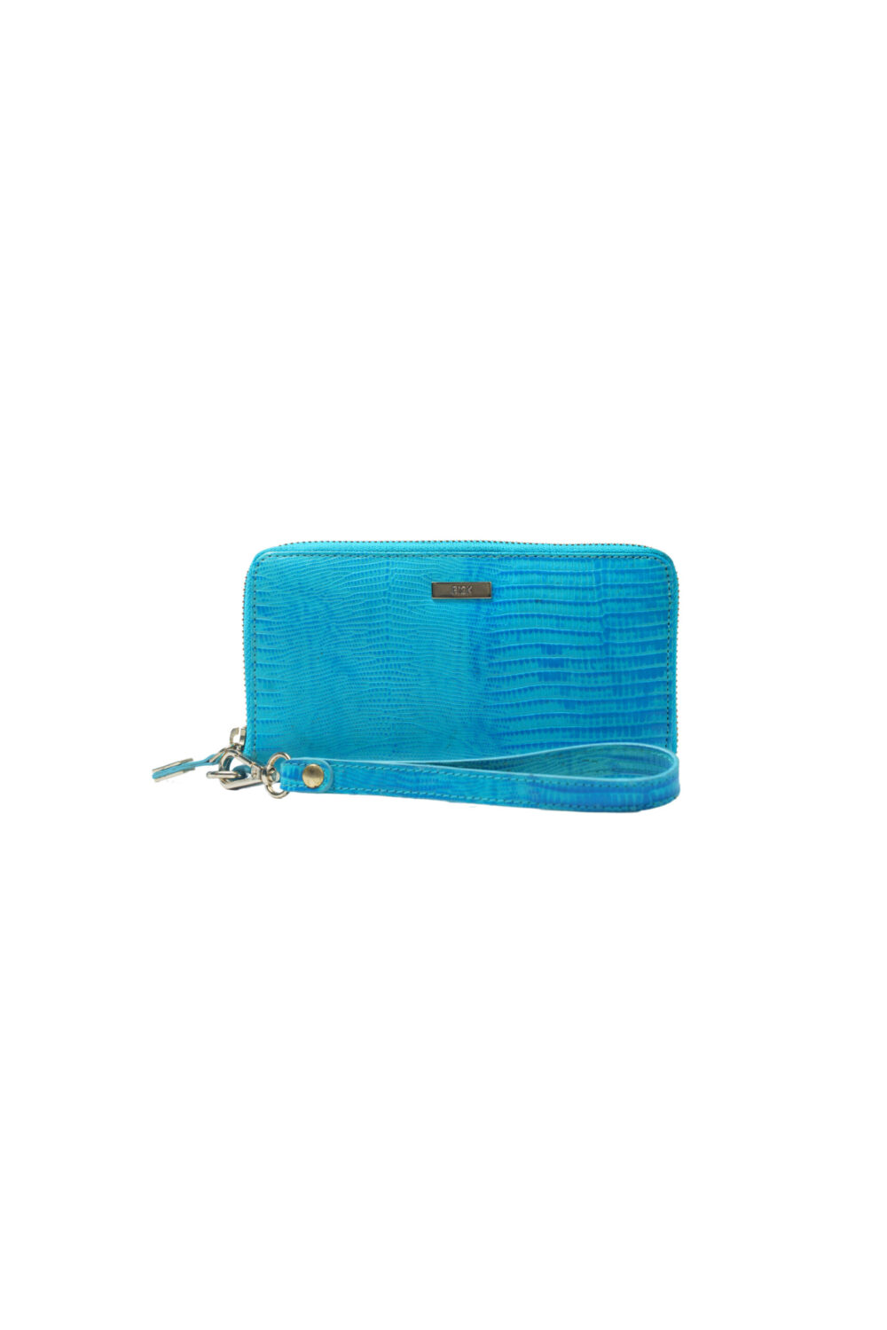 Blue Wristlet Zip Around Purse