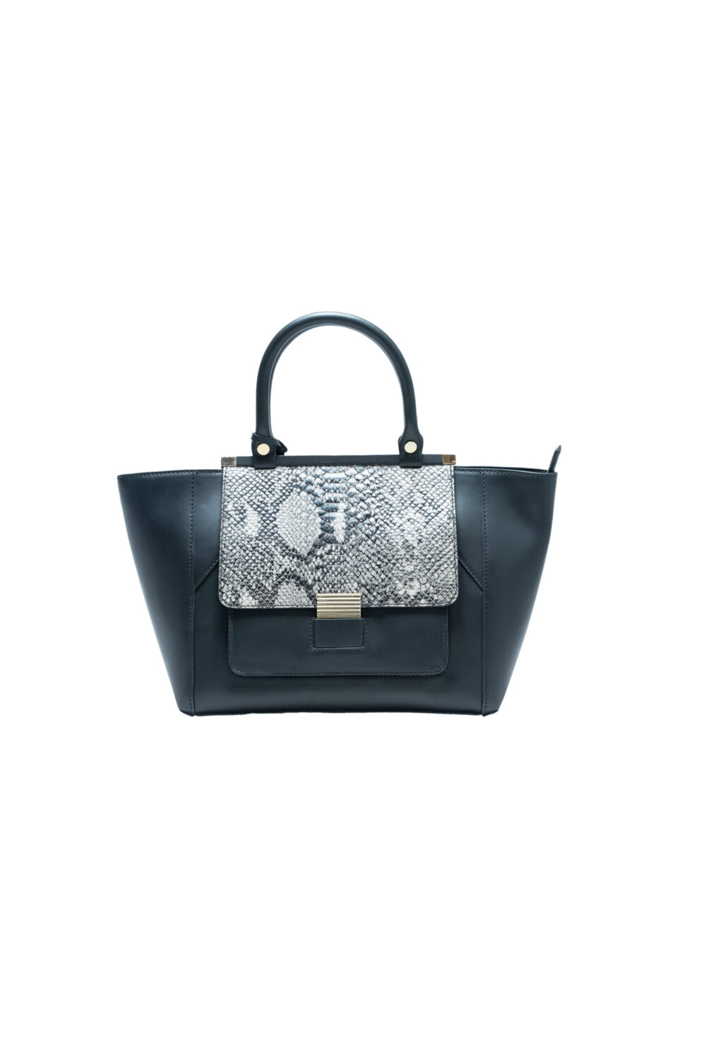 Maya Black with Italian Vibora Tote Bag