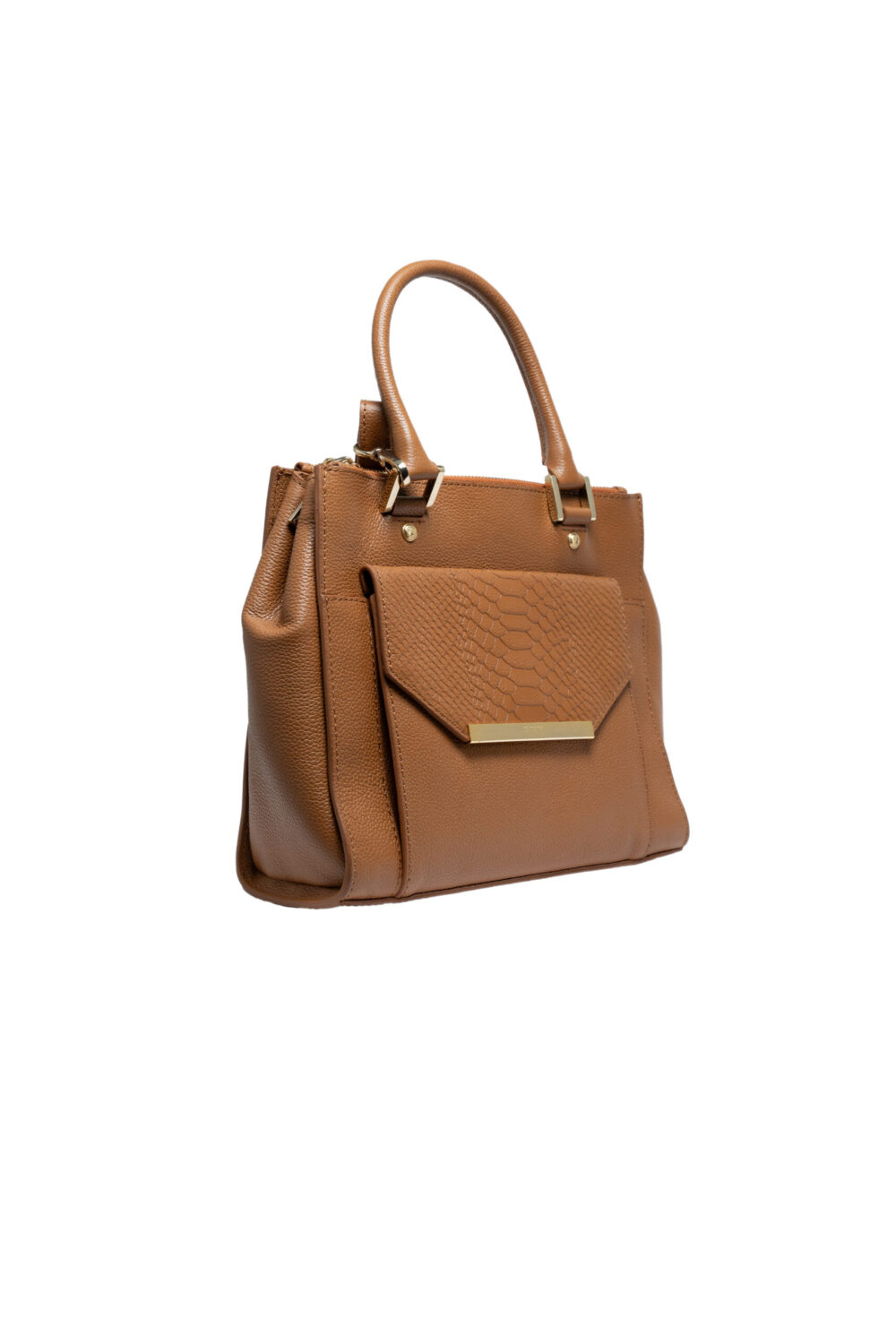 Tan Textured Flap Shoulder Bag - Image 2