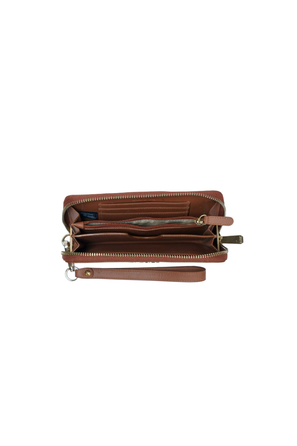 Dark Tan Wristlet Zip Around Purse - Image 3