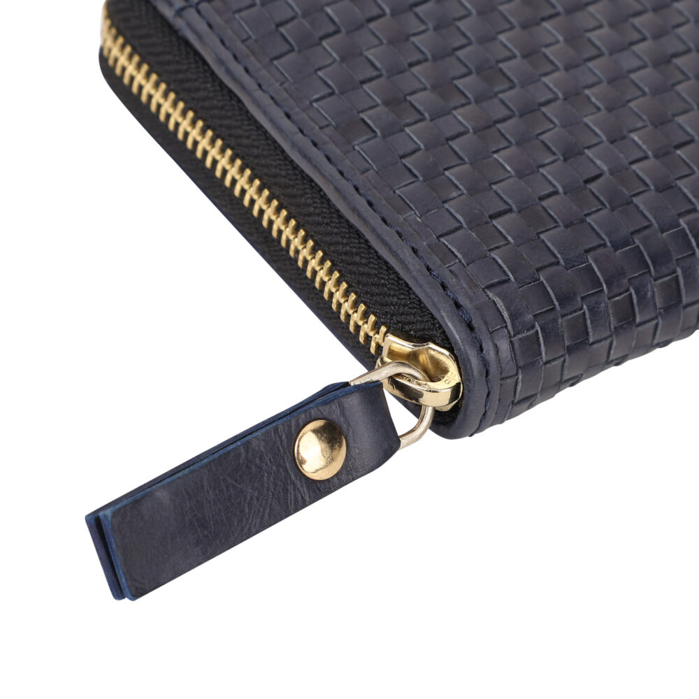 RI2K Women Navy Blue Leather Zip Around Purse - Image 4