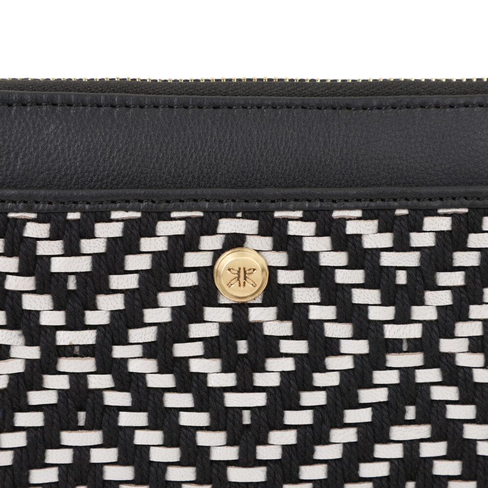 RI2K Women Black and White Genuine Leather Zip Around Purse - Image 6