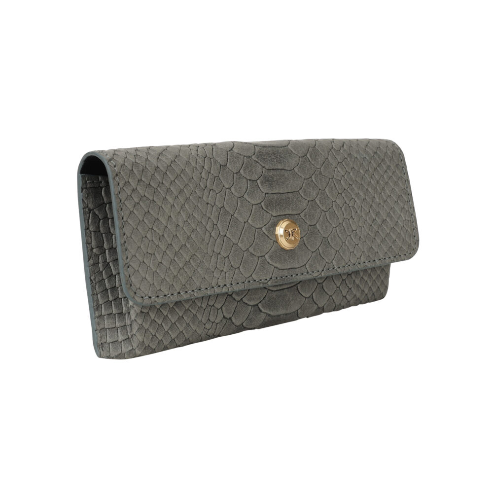 Grey Premium Leather Eyewear Case with Iconic British Flair - Image 2