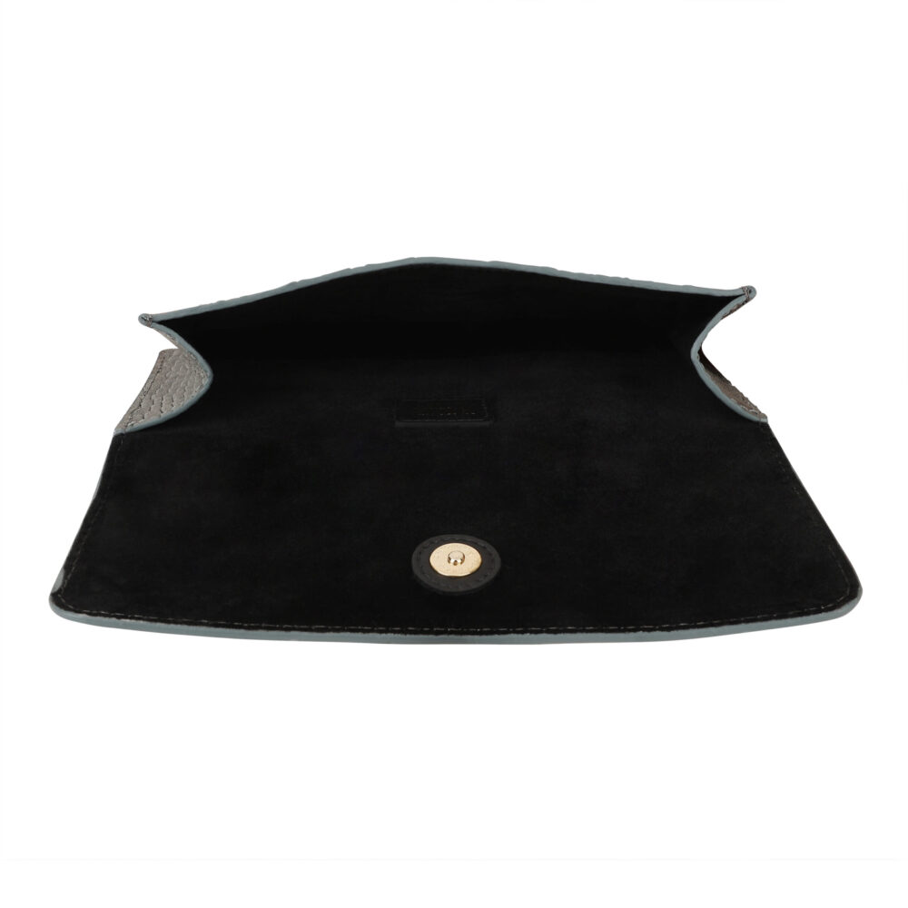 Grey Premium Leather Eyewear Case with Iconic British Flair - Image 4