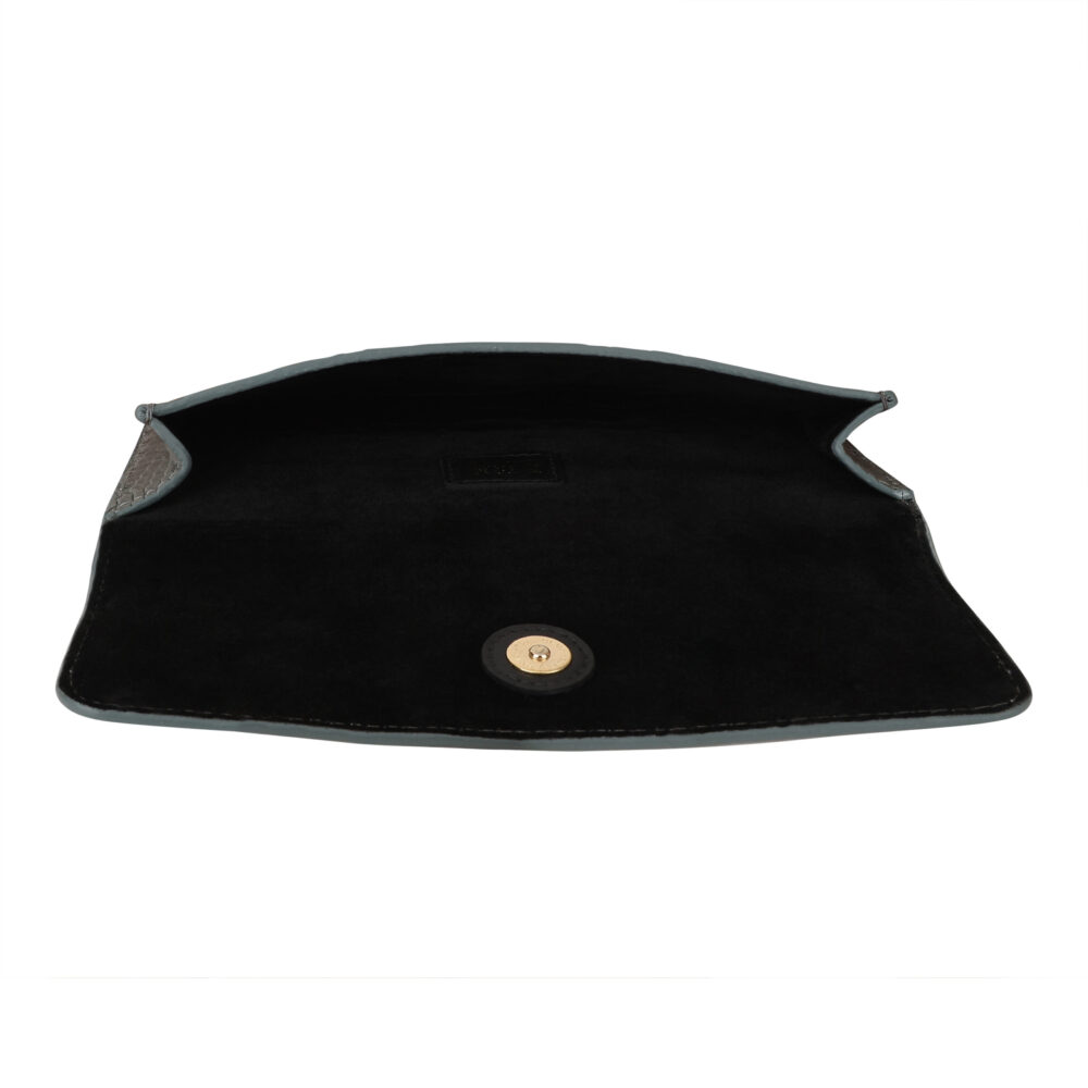 Grey Premium Leather Eyewear Case with Iconic British Flair - Image 3