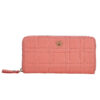 RI2K Genuine Leather Coral Quilted Zip Around Purse