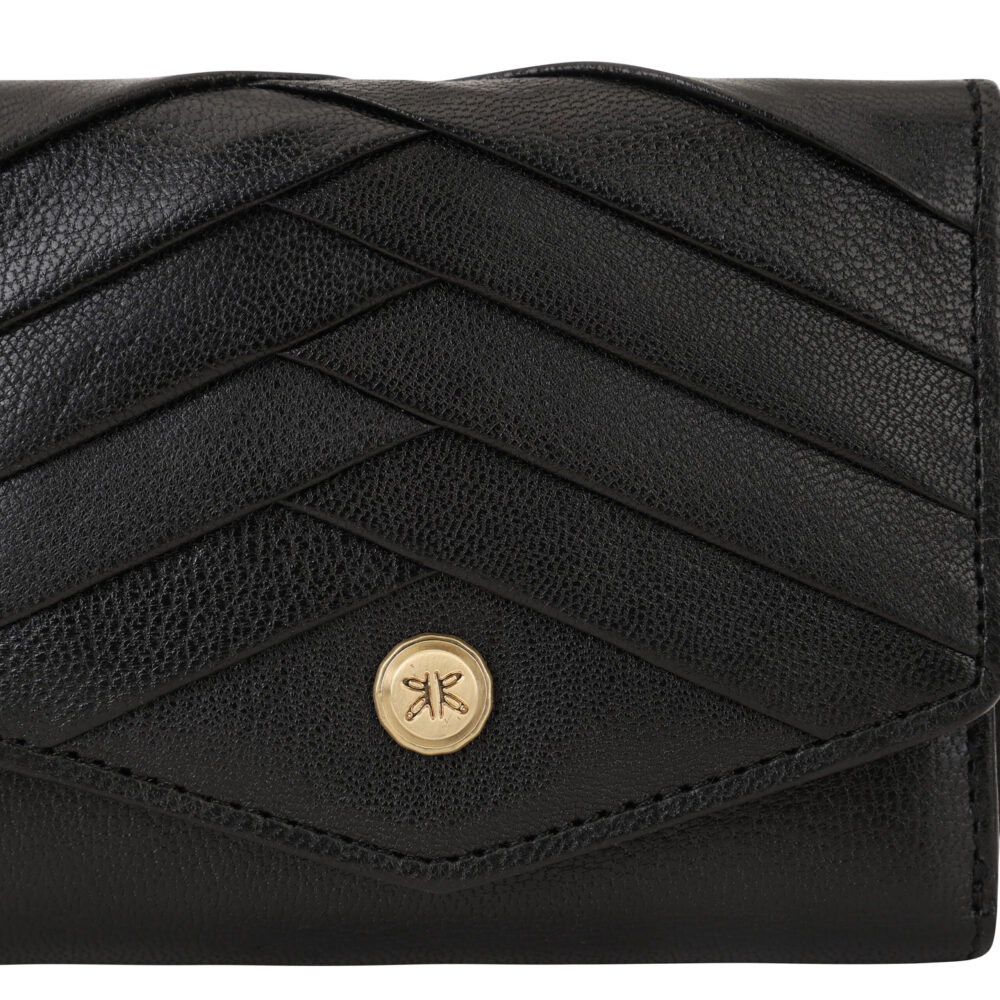 RI2K Genuine Leather Multipurpose Black Purse - Image 3