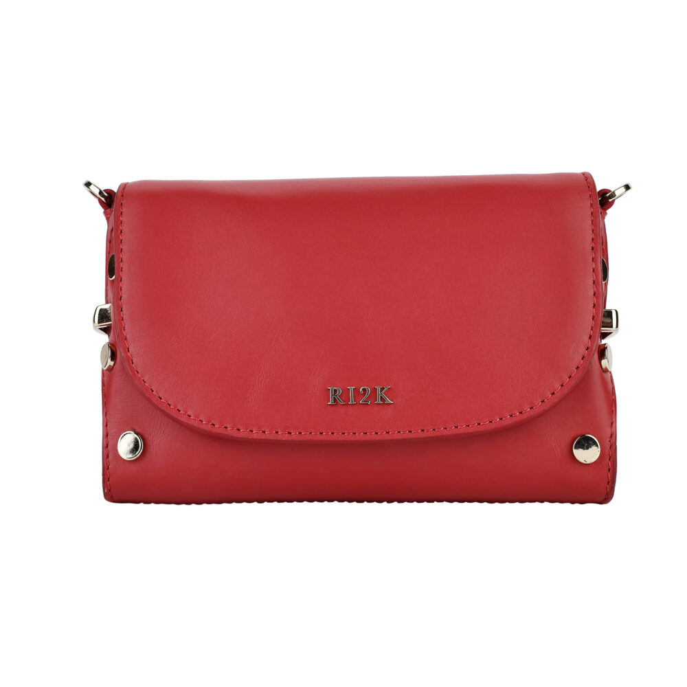 RI2K Stud Edge Genuine Leather Red Acrossbody Bag - Image 3