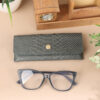 Grey Premium Leather Eyewear Case with Iconic British Flair