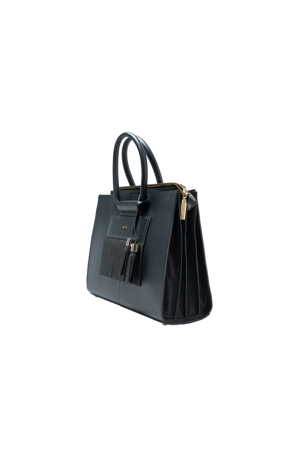 Black Structured Tote Bag - Image 2