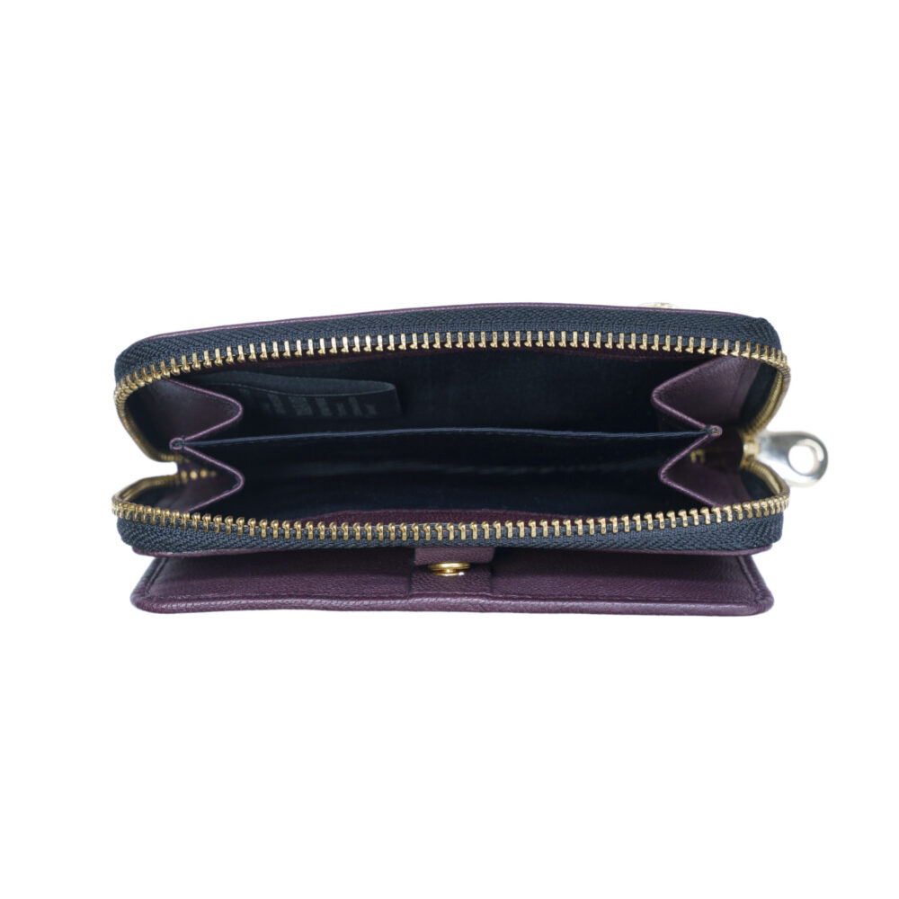 Dark Wine Zip Around Purse - Image 5