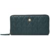 RI2K Genuine Leather Green Quilted Zip Around Purse