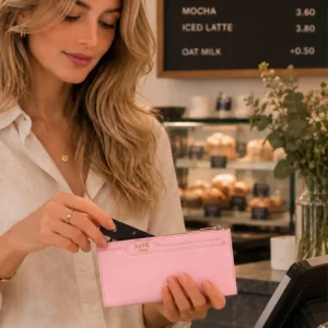 Pristine Light Pink Bi-Fold Purse