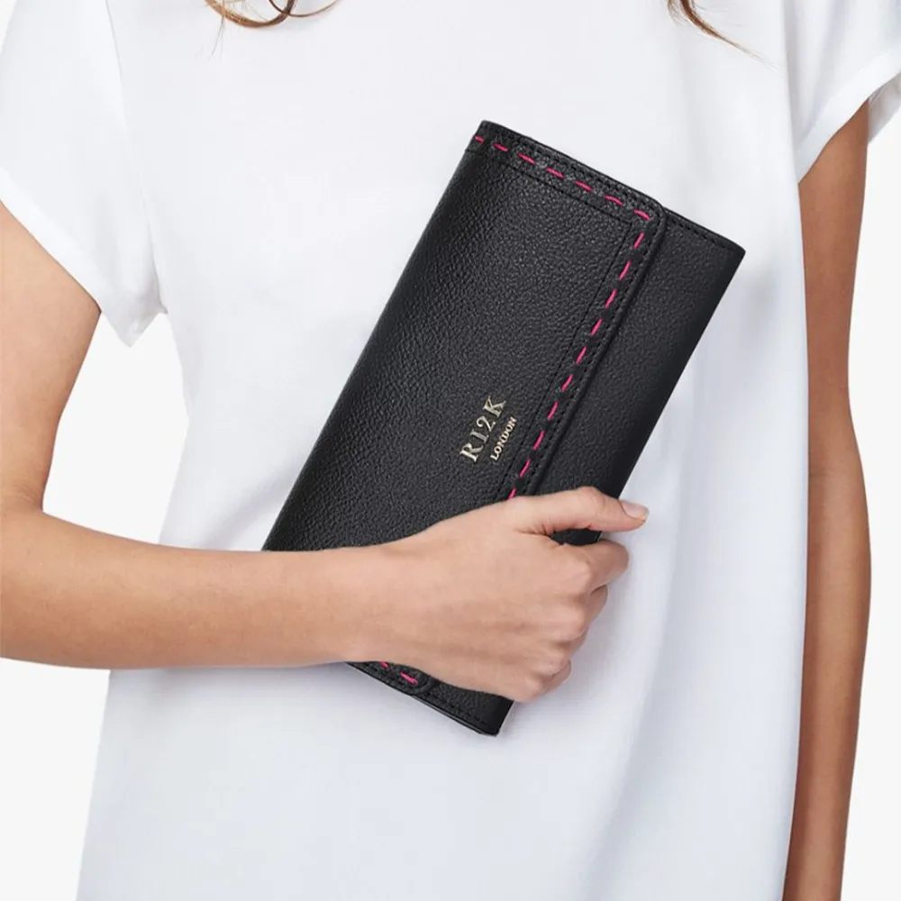 Stella Black Pink Flap Purse