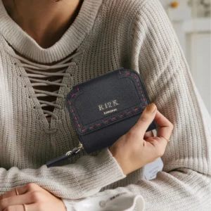 Sara Black Red Tri-Fold Purse