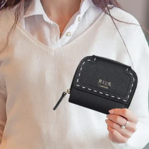Sara Black White Tri-Fold Purse