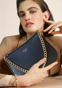 Black Sling Bag With Chain