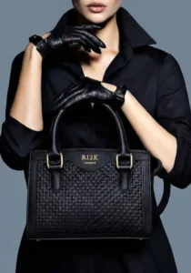 Vintage Intracciato Weave Black Handbag