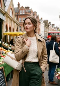 Madison Cream Brown Shoulder Bag